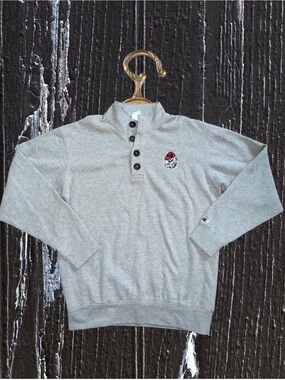 Vintage Champion Georgia Bulldogs Henley Pullover Sweatshirt - Size M